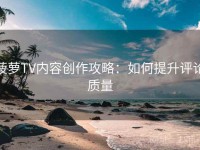 菠萝TV内容创作攻略：如何提升评论质量