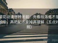 樱花动漫想转发前：先看段落是不是越级，再把配乐拿掉再理解（五点对照）