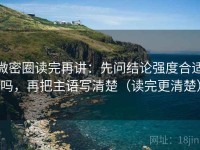 微密圈读完再讲：先问结论强度合适吗，再把主语写清楚（读完更清楚）