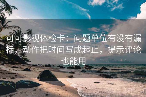 可可影视体检卡：问题单位有没有漏标，动作把时间写成起止，提示评论也能用