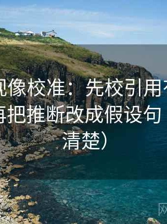 欧乐影视像校准：先校引用有没有被截断，再把推断改成假设句（读完更清楚）