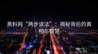 黑料网“两步读法”：揭秘背后的真相与智慧